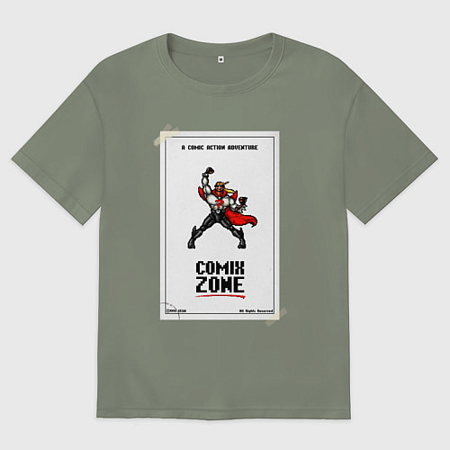 Женская футболка оверсайз Comix zone - power / Авокадо – фото 1