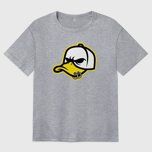 Женская футболка оверсайз Кепка утка / Меланж – фото 1