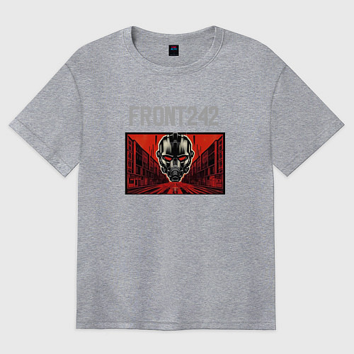 Женская футболка оверсайз Front 242 - tour with fla / Меланж – фото 1