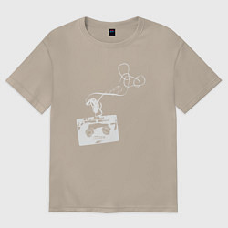 Женская футболка оверсайз Cassette music