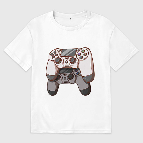 Женская футболка оверсайз Dualshock 4 / Белый – фото 1