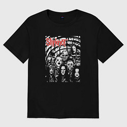 Футболка оверсайз женская Slipknot rock band, цвет: черный