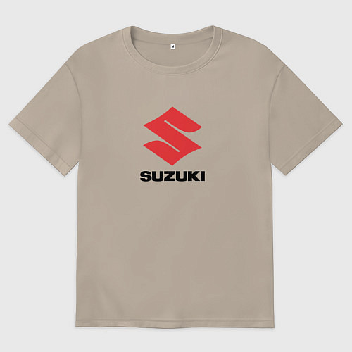 Женская футболка оверсайз Suzuki brend auto / Миндальный – фото 1
