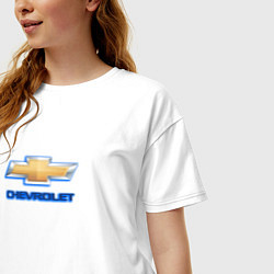Футболка оверсайз женская Chevrolet brend auto, цвет: белый — фото 2