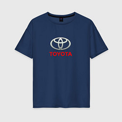 Футболка оверсайз женская Toyota brend auto, цвет: тёмно-синий
