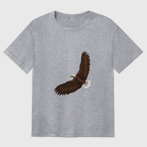 Женская футболка оверсайз Классный красивый орел гордая птица / Меланж – фото 1