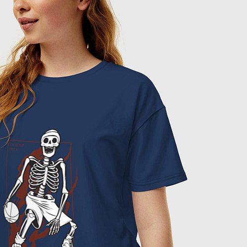 Женская футболка оверсайз Я никогда не проигрывал у меня просто закончилось / Тёмно-синий – фото 3