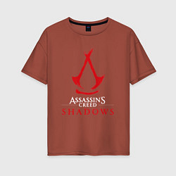 Футболка оверсайз женская Assassins creed shadows logo, цвет: кирпичный