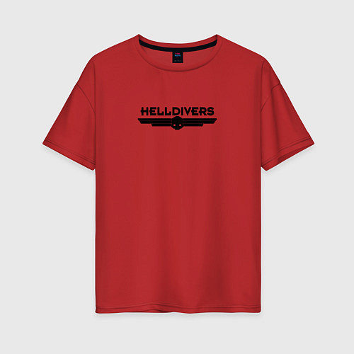 Женская футболка оверсайз Helldivers Logo / Красный – фото 1