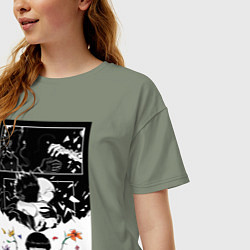 Футболка оверсайз женская Моб Психо Шигэо Кагэяма, цвет: авокадо — фото 2