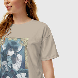 Футболка оверсайз женская Мемуары Ванитаса цепи, цвет: миндальный — фото 2