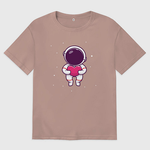 Женская футболка оверсайз Любовь в космосе / Пыльно-розовый – фото 1