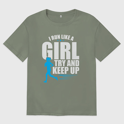 Женская футболка оверсайз Бегаю как девчонка / Авокадо – фото 1