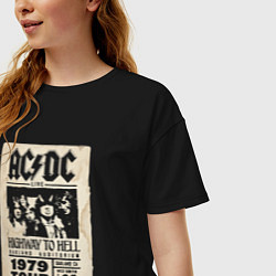 Футболка оверсайз женская ACDC винтажный постер, цвет: черный — фото 2