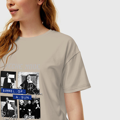 Женская футболка оверсайз Depeche Mode - Barrel of a gun ep / Миндальный – фото 3