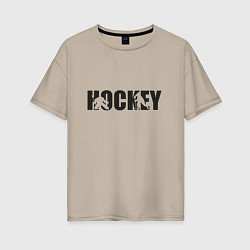 Женская футболка оверсайз Hockey art