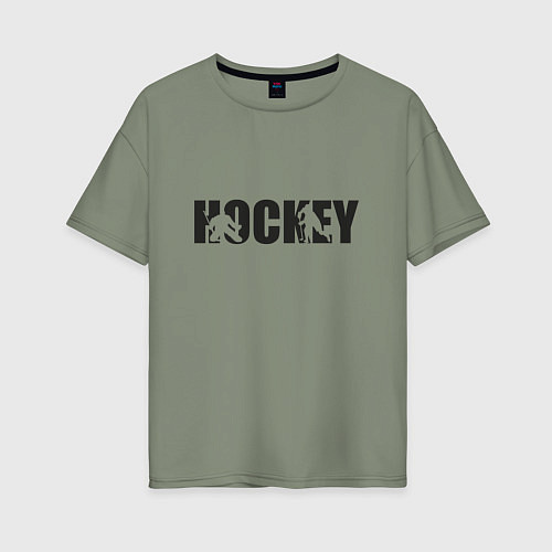 Женская футболка оверсайз Hockey art / Авокадо – фото 1