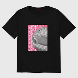 Женская футболка оверсайз Ретро диско шар dance