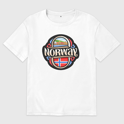 Женская футболка оверсайз Норвегия / Белый – фото 1