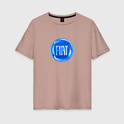 Женская футболка оверсайз FIAT logo blue