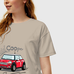 Футболка оверсайз женская Mini Cooper, цвет: миндальный — фото 2