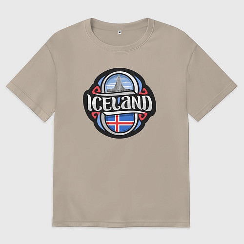 Женская футболка оверсайз Iceland / Миндальный – фото 1