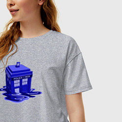 Футболка оверсайз женская Tardis ink, цвет: меланж — фото 2