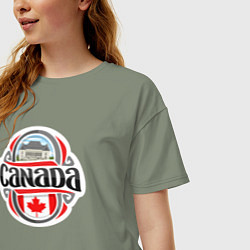 Футболка оверсайз женская Canada country, цвет: авокадо — фото 2