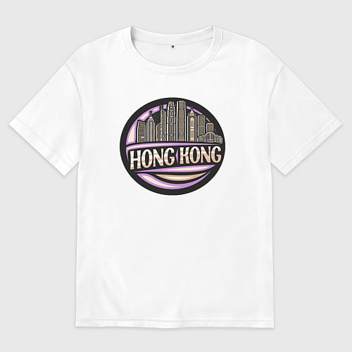 Женская футболка оверсайз Район Гонконг / Белый – фото 1