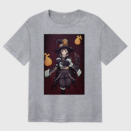 Женская футболка оверсайз Пламенная бригада пожарных Маки Одзэ / Меланж – фото 1