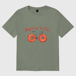 Женская футболка оверсайз Велосипед с пончиками - dolce vita