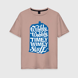Футболка оверсайз женская Timey stuff, цвет: пыльно-розовый
