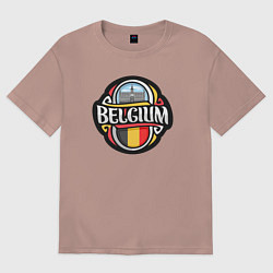 Футболка оверсайз женская Belgium, цвет: пыльно-розовый
