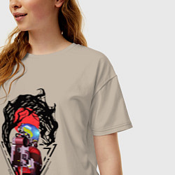 Футболка оверсайз женская Prey Morgan Yu, цвет: миндальный — фото 2