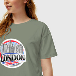 Футболка оверсайз женская Лондон Англия, цвет: авокадо — фото 2