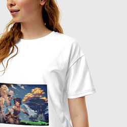 Футболка оверсайз женская Геншин, цвет: белый — фото 2