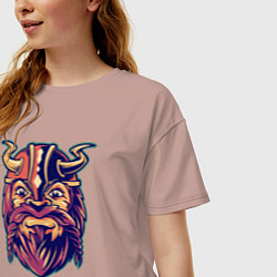 Футболка оверсайз женская Viking warrior, цвет: пыльно-розовый — фото 2