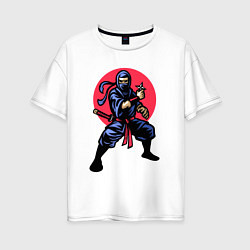 Футболка оверсайз женская Warrior ninja, цвет: белый