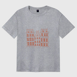 Футболка оверсайз женская Голландские домики, цвет: меланж