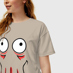 Футболка оверсайз женская John Zoidberg Face, цвет: миндальный — фото 2