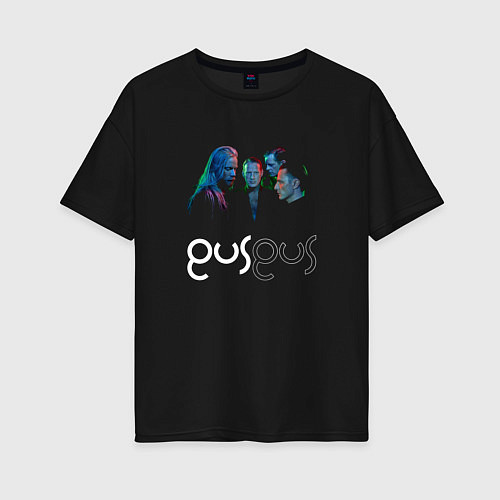 Женская футболка оверсайз Gus Gus - A band / Черный – фото 1