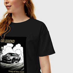 Футболка оверсайз женская Японский корч, цвет: черный — фото 2