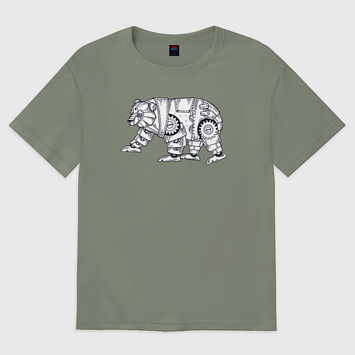 Женская футболка оверсайз Робот медведь / Авокадо – фото 1