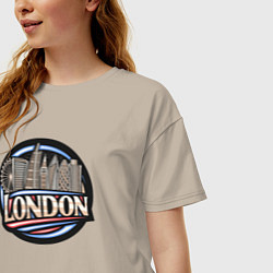 Футболка оверсайз женская City London, цвет: миндальный — фото 2