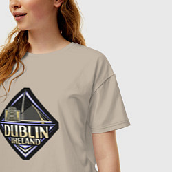 Футболка оверсайз женская Dublin Ireland, цвет: миндальный — фото 2