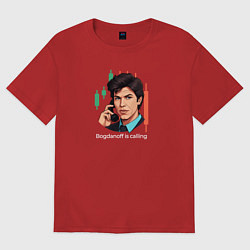 Женская футболка оверсайз Hamster kombat Bogdanoff is calling