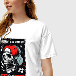 Футболка оверсайз женская Born to be gamer, цвет: белый — фото 2