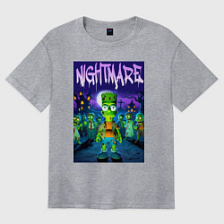 Женская футболка оверсайз Zombie Bart Simpson - nightmare