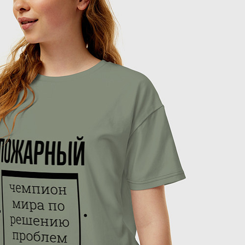 Женская футболка оверсайз Пожарный чемпион / Авокадо – фото 3