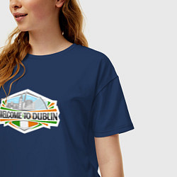 Футболка оверсайз женская Добро пожаловать в Дублин, цвет: тёмно-синий — фото 2